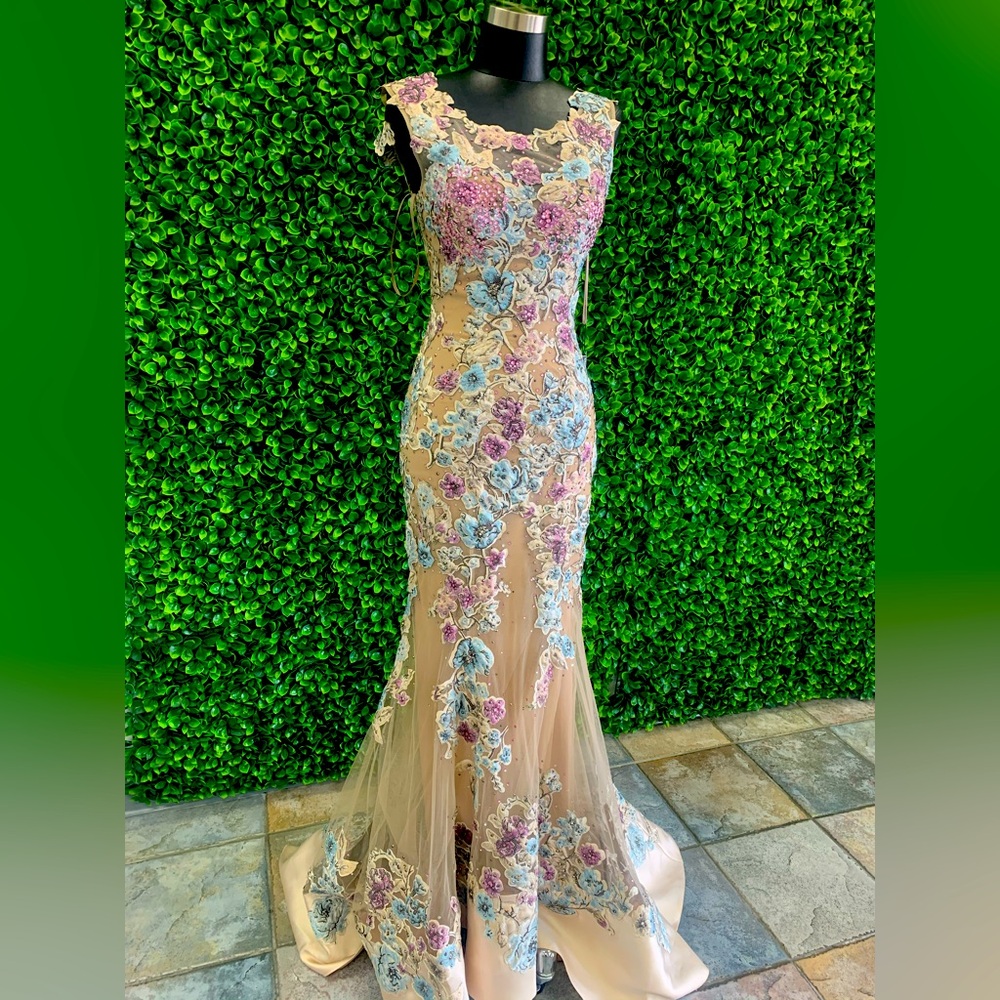 Romance Couture evening gown, Great for a Gala or Pageant.